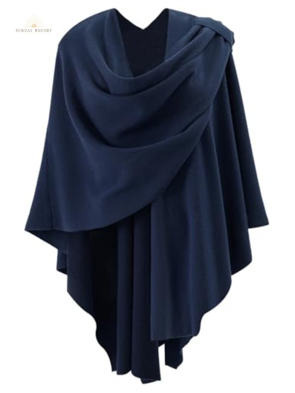 Cross Front Poncho Shawl Wrap Double Knit One Size Fits All
